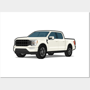 Car truck off road f-150 white Posters and Art